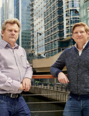 John Byrne, Corlytics CEO (left) and Evgeny Likhoded, Clausematch CEO (right)