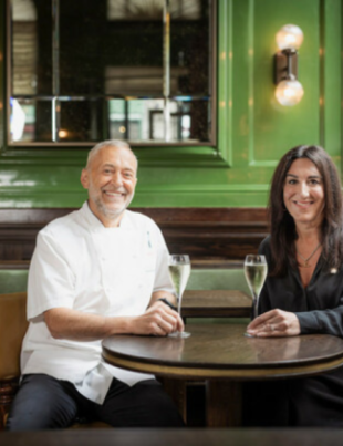 Chef Michel Roux with Cunard President Katie McAlister