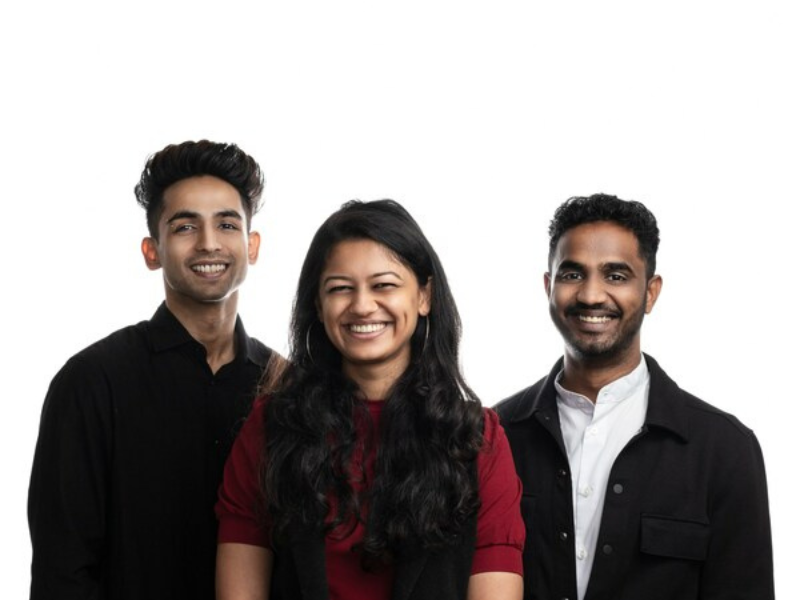 Pixis co-founders, from left, Shubham A. Mishra, Vrushali Prasade and Hari Valiyath (PRNewsfotoPixis)