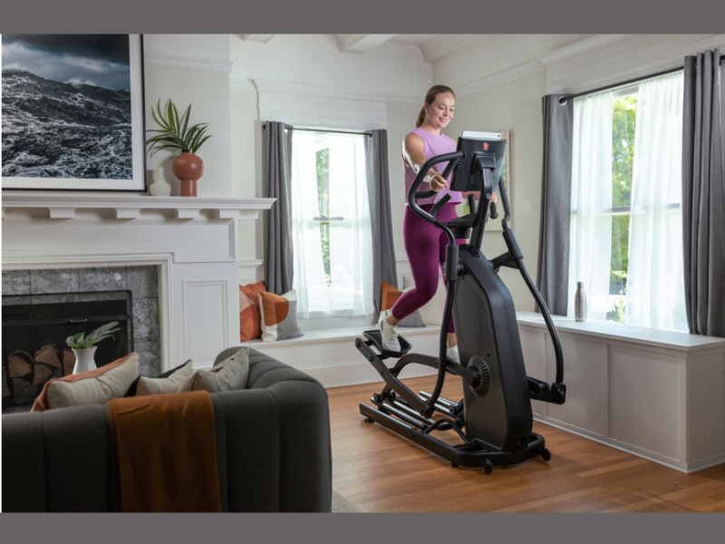 The new Schwinn® 490 Elliptical features a compact footprint and comprehensive, connected fitness experience. Credit Nautilus, Inc.