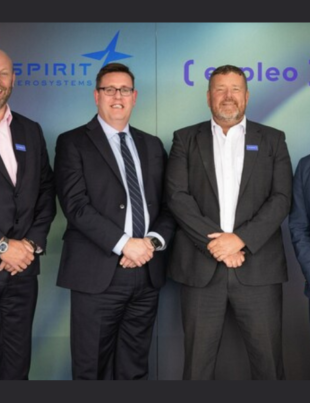 L-R: Graham Younger, Vice President Aerospace - Expleo; Sean Black, Senior Vice President & Chief Engineer - Spirit AeroSyestems; Jeff Hoyle, EVP Aero, Space and Defence - Expleo; Will Hague, General Manager - Expleo USA (PRNewsfoto/Expleo)