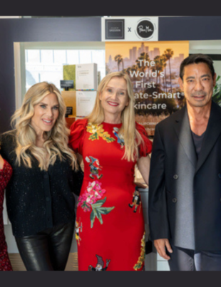 Dayna Devon of KTLA, Ellen K of KOST (103.5 FM), Ulli Haslacher of Pour Moi Skincare, Etienne Taenaka of House of Sassoon, Dr. Iffie Okoronkwo of Pour Moi Skincare at House of Sassoon x Pour Moi Skincare Popup Store at 9667 Wilshire Blvd., Beverly Hills, CA 90210. (Photo: Business Wire)