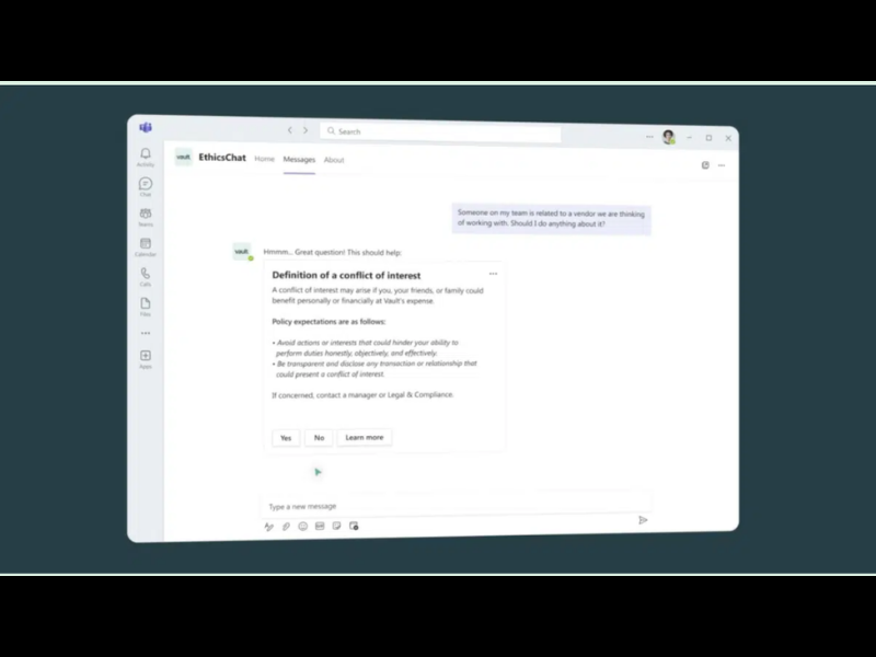 Vault unveils EthicsChat