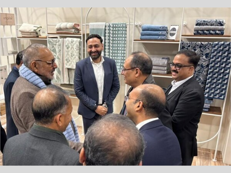 India’s Minister of Textiles, Shri Giriraj Singh, visits Trident’s pavilion at Heimtextil 2025 (Photo: PR Newswire)