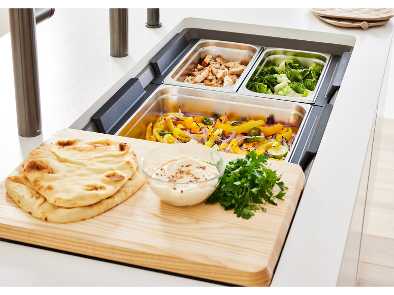 INTEOS allows you to effortlessly create and serve stunning food displays directly from the sink