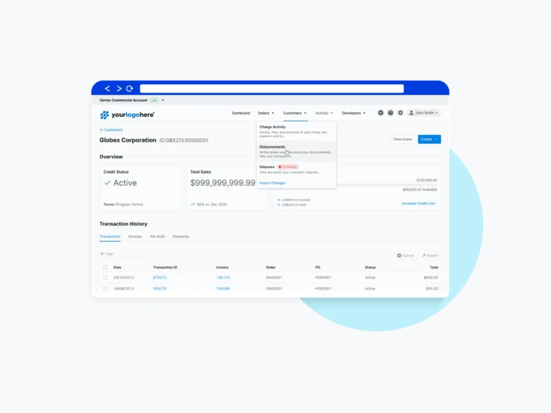 TreviPay Transaction Interface (Image Courtesy:TreviPay)