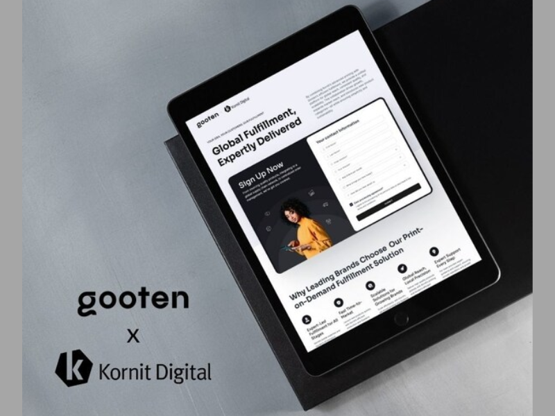 Gooten x Kornit Digital Sign up page (Image Courtesy: PRNewswire)