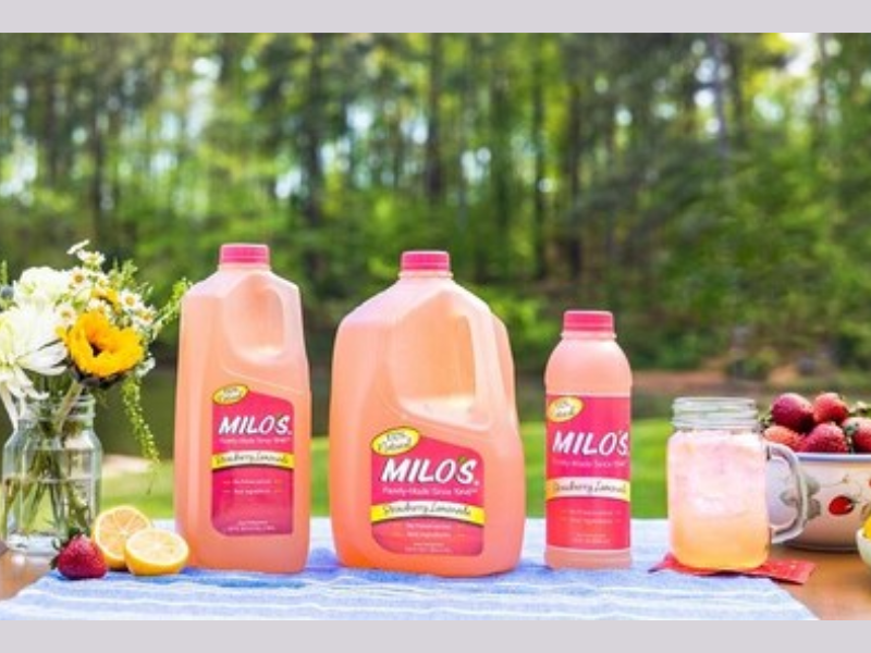 Milo's Unveils Three New Delicious Flavors Strawberry Lemonade, Raspberry Lemonade & Lemon Sweet Tea (Photo Courtesy: PRNewswire)