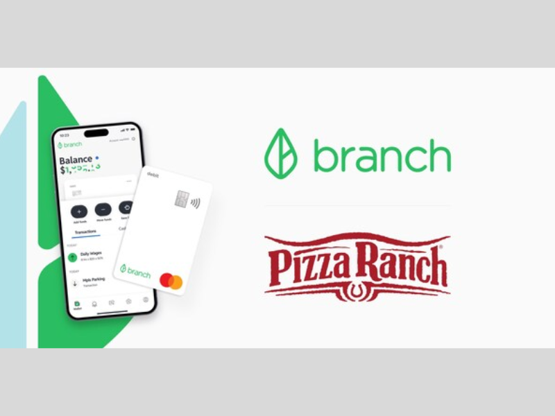 The partnership with Branch will equip Pizza Ranch’s workforce with easy access to earnings including earned wage access (Photo Courtesy: PRNewswire)