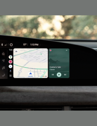 The Android Auto Smart Driving Companion App is now available in all Lucid Air vehicles via an over-the-air update, giving Lucid owners access their favorite Android smartphone maps, media, and messaging apps (Image Courtesy: PRNewswire)