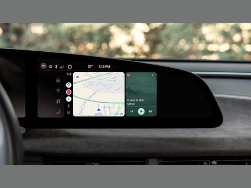 The Android Auto Smart Driving Companion App is now available in all Lucid Air vehicles via an over-the-air update, giving Lucid owners access their favorite Android smartphone maps, media, and messaging apps (Image Courtesy: PRNewswire)