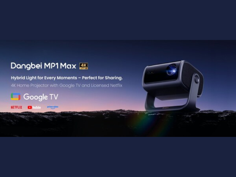 Dangbei MP1 Max - 4K Home Projector with Google TV and Licensed Netflix (Image Courtesy: PRNewswire)