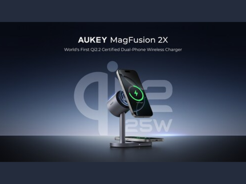 AUKEY's first Qi2.2 wireless charger — MagFusion 2X (Image Courtesy: PRNewswire)