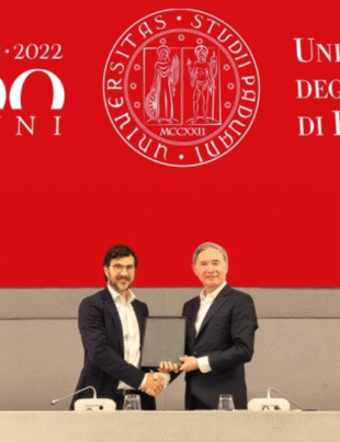 Prof. Gang Shen(right), Professor Antonio Luigi Tiberio Gracco(left) (Photo Courtesy: PRNewswire)