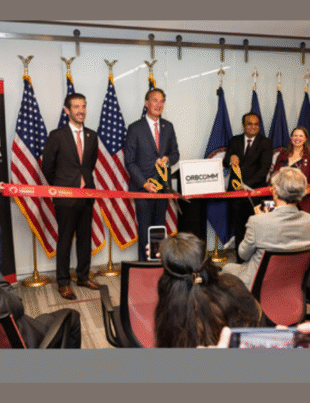 Virginia Governor Glenn Youngkin joins ORBCOMM CEO Sameer Agrawal to cut the ribbon on the company’s new global headquarters in Loudoun County, Va., on Aug. 14, 2025. The relocation will create new jobs and includes a USD 500,000 investment to help combat the smuggling of drugs and other illicit goods into the United States in shipping containers ( Image Courtesy: PRNewswire)