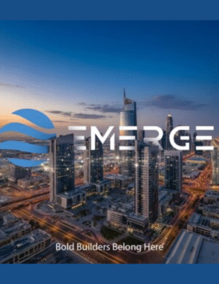 Emerge logo emerging over Dubai cityscape, reflecting ambition, innovation, and future growth. (Image Courtesy: PR Newswire)