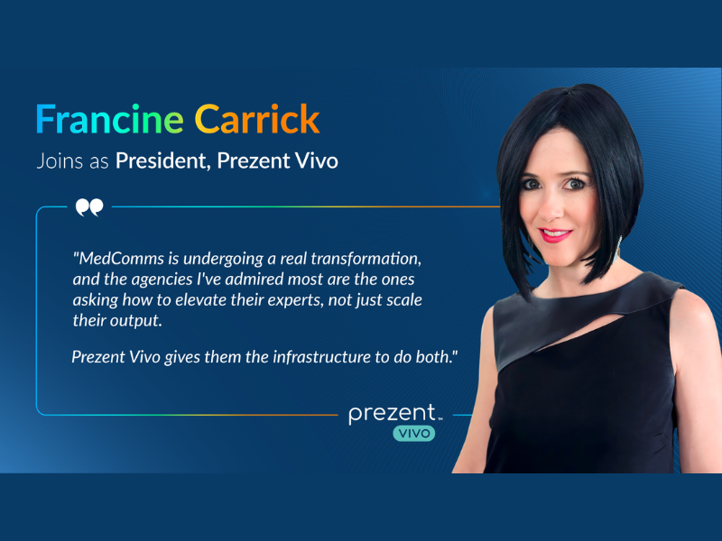 Francine Carrick appointed President, Prezent Vivo (Image Credit: PRNewswire)