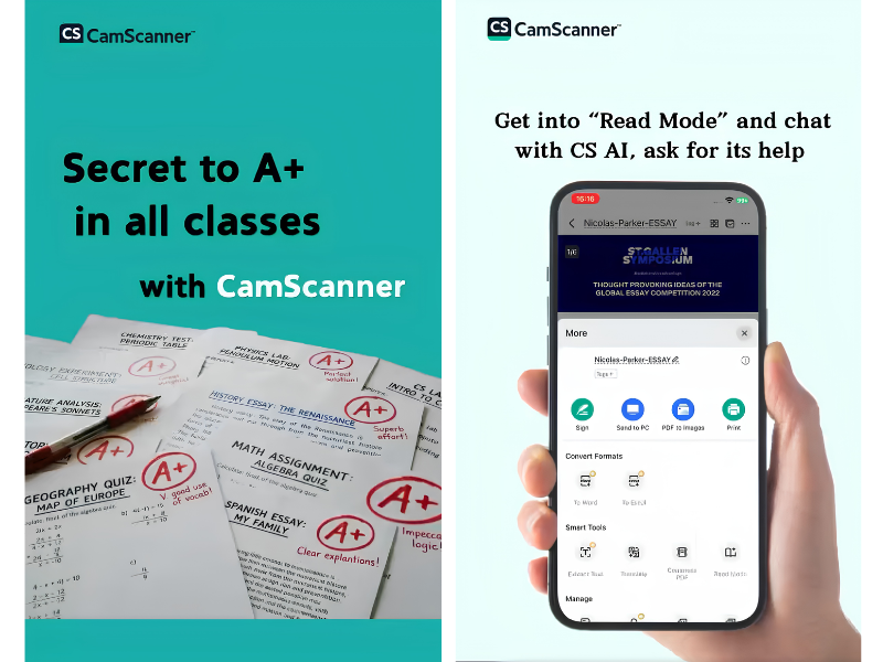 CamScanner helps students organize study materials for finals season (Image Credit: CamScanner Twitter page)