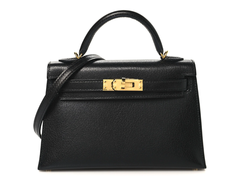 Hermes-Chevre Chamkila Mini Kelly Sellier 20 Black (Image Credit: Fashionphile official website)