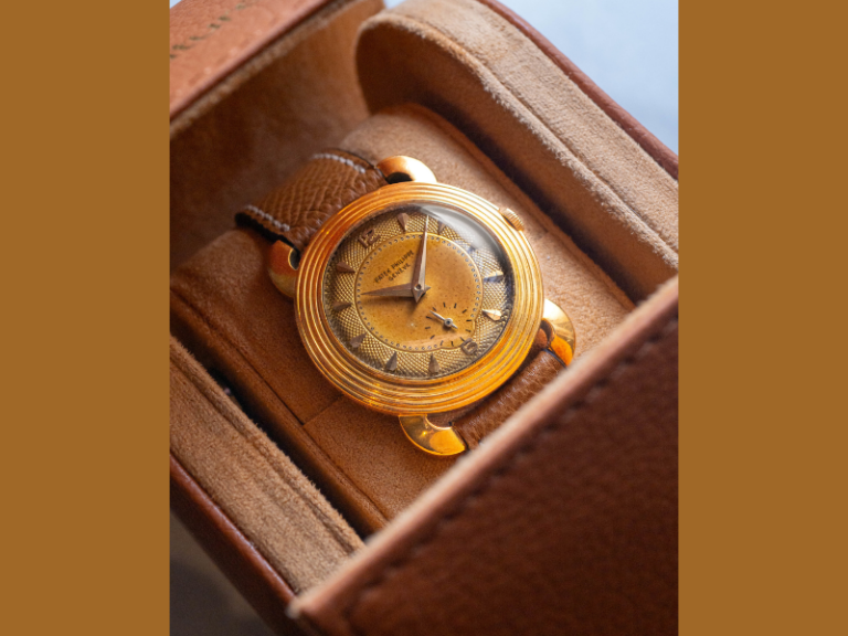 Turtle Lugs in 18-carat yellow gold with silver guilloché tropical dial, one of only eight known examples (Image Credit: PRNewswire)