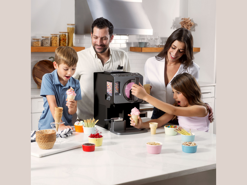 Bring the ice cream parlor home with the Gourmia 2-Quart Automatic Soft Serve Maker, delivering fresh, delicious soft serve in as little as 30 minutes (Image Credit: PRNewswire)