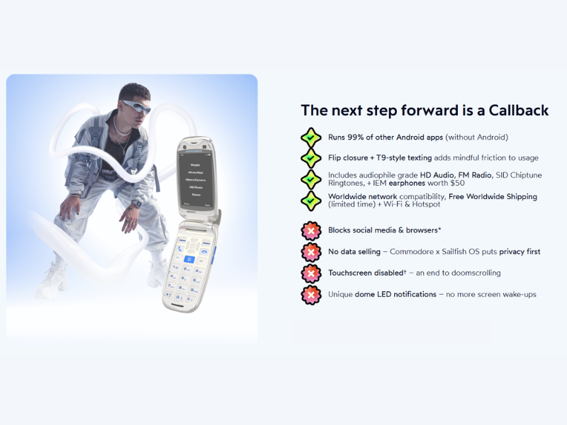 Commodore Announces Callback 8020, the Mobile Phone That Helps You Disconnect (Image Credit: Commodore official website)