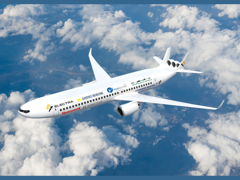 Electra’s NASA AACES 2050 airliner concept with targeted electrification could deliver up to a 17% efficiency improvement (Image Credit: PRNewswire)