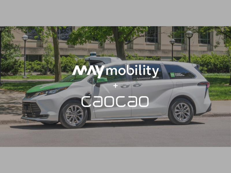 May Mobility and CaoCao partner to deploy autonomous vehicles internationally, beginning in Europe (Image Credit: PRNewswire)
