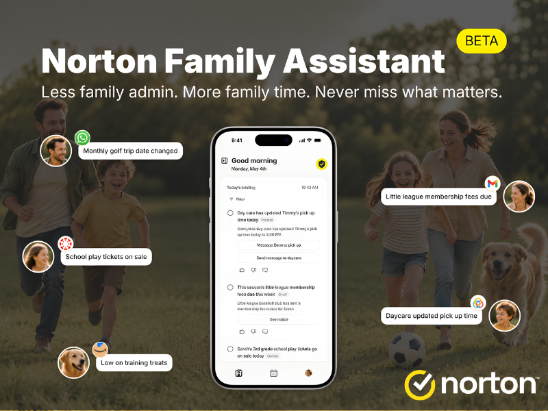 New Norton Family Assistant Helps Families Manage the Chaos of Modern Parenting (Image Credit: PRNewswire)