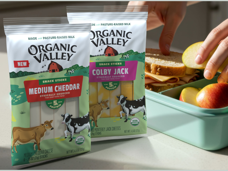 Organic Valley Cheese Snack Sticks (Image Credit: PRNewswire)