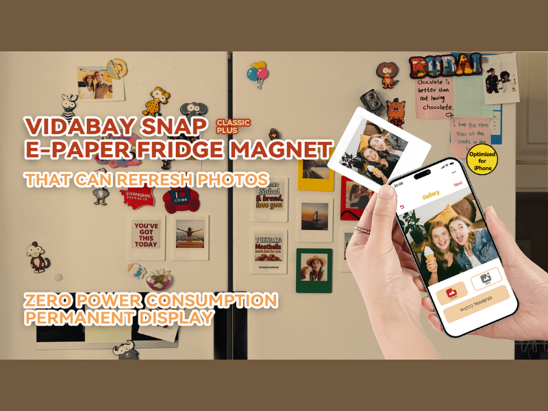 VidaBay Battery-Free E-ink Photo Magnet (Image Credit: VidaBay official website)