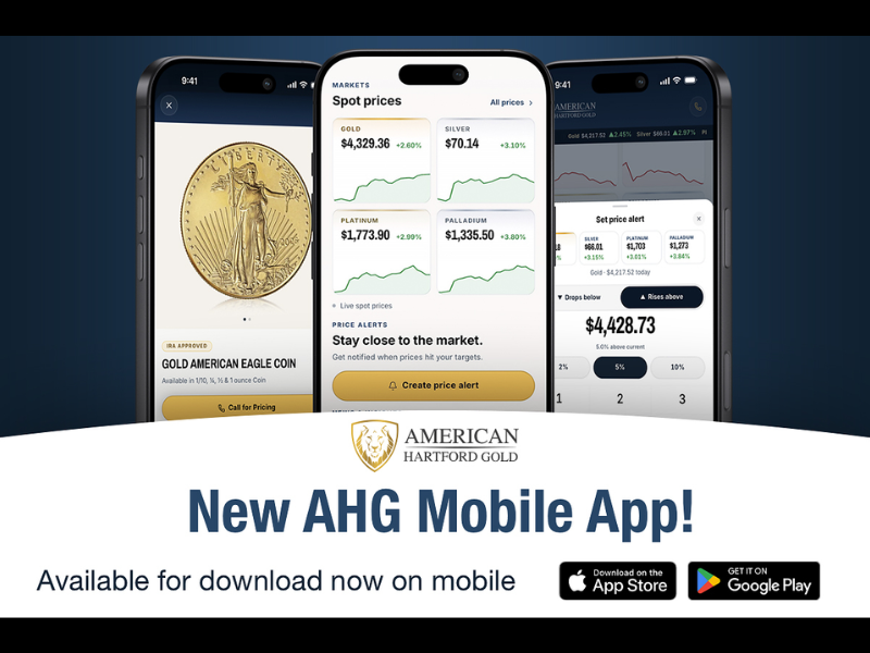 American Hartford Gold Launches New Mobile App (Image Courtesy: PRNewswire)