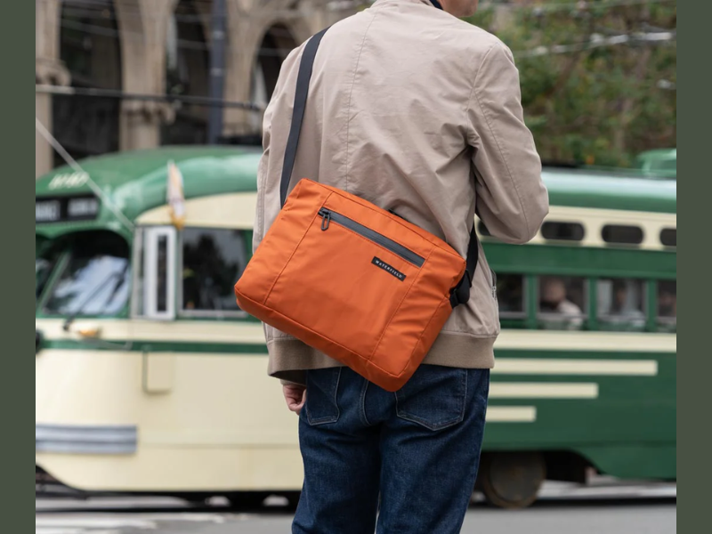 Burnt Orange Packable Messenger Bag (Image Credit: Waterfield Designs official website)