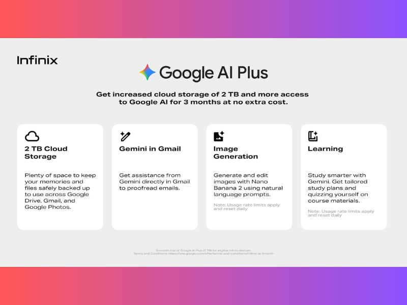 Infinix HOT 70 Pro 5G Google AI Plus (Image Credit: PRNewswire)