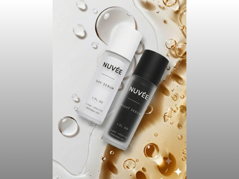 NUVÉE Skin Lab introduces custom Day & Night Serums powered by AI. (Image Credit: PRNewswire)