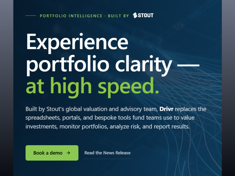 Stout Launches Drivr to Transform Portfolio Valuation and Monitoring for Asset Managers (Image Credit: Drivr official website)