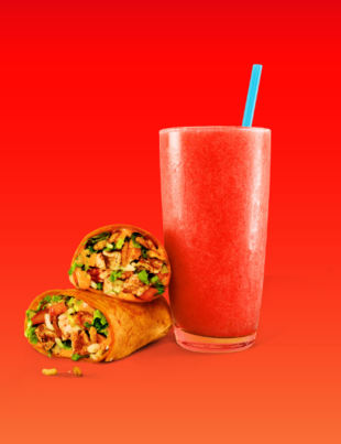 The Tiki Torch Wrap delivers layers of heat and texture that are perfectly balanced by the refreshing taste of a smoothie (Image: PRNewswire)