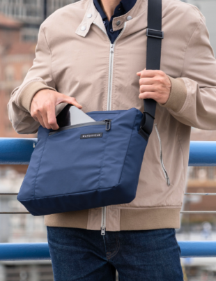 WaterField Designs Packable Messenger Bag — packs small, unpacks crisp and polished (Image Credit: PRNewswire)