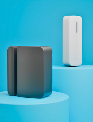 Abode Outdoor Contact Sensor and Abode Garage Tilt Sensor (Image Credit: PRNewswire)