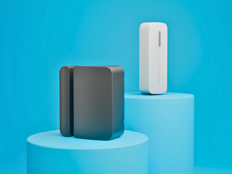 Abode Outdoor Contact Sensor and Abode Garage Tilt Sensor (Image Credit: PRNewswire)