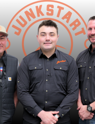JunkStart of Omaha is the company’s first franchised location and is led by John Hogan, Quincy Hogan and Tim Gorham (pictured from left) (Image Credit: PRNewswire)