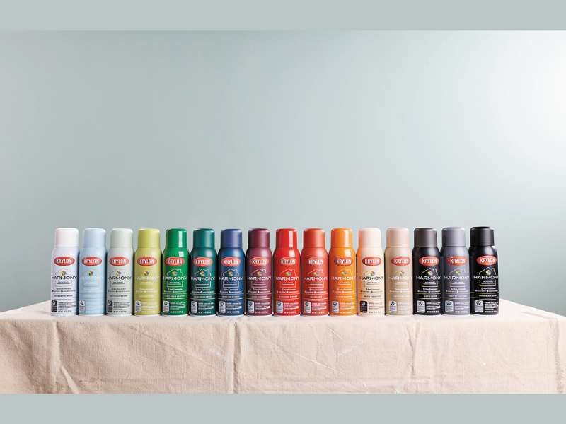 Krylon Harmony pairs a premium water-based formula with 16 SKUs across gloss, satin and matte finishes, offering a versatile range of colors for today’s DIY projects (Image Credit: PRNewswire)