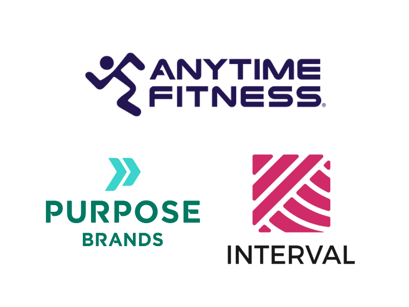 (Image Credit: Anytime, Purpose Brands and INTERVAL Sport Fitness Group official websites)