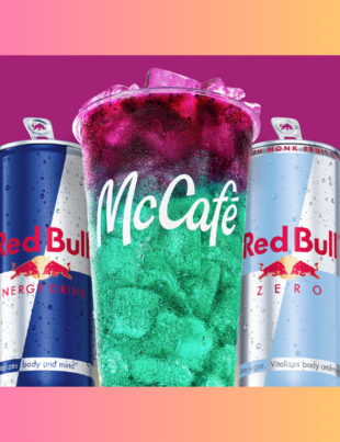 Starting August 17, fans can fuel up with Red Bull Dragonberry Energizer - marking McDonald's entry into energy drinks (Image Credit: PRNewswire)