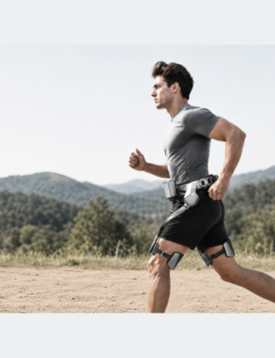 The Reudyn Hip X26 hip-assist exoskeleton shown during outdoor movement. (Image Courtesy: PRNewswire)
