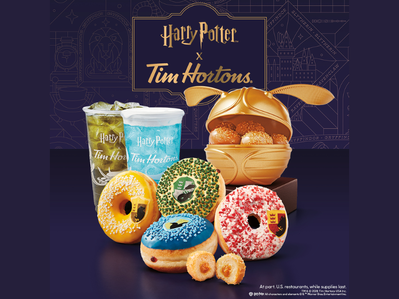 Tim Hortons invites guests to celebrate Back to Hogwarts with Harry Potter™ inspired menu items, merch, limited-edition packaging and more – launching Aug. 12 (Image Credit: PRNewswire)