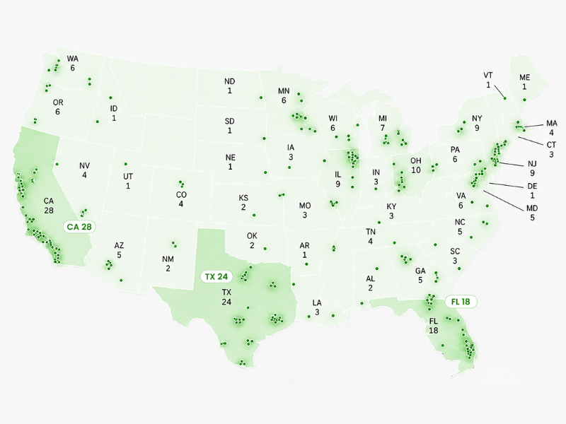 U.S. Store Distribution Heatmap (Image Credit: PRNewswire)