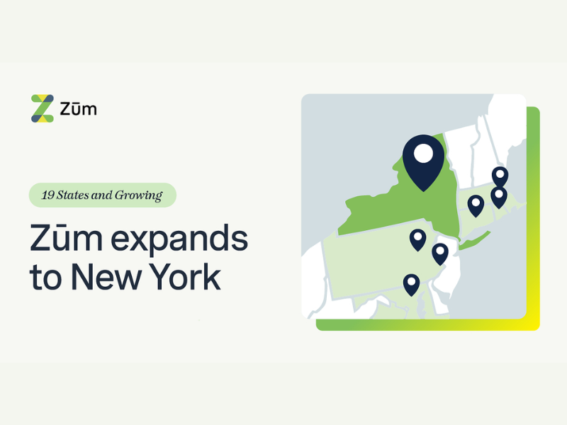 Zūm, a leader in student mobility, today announced its expansion into New York state, marking the 19th state in Zum’s rapidly growing national footprint (Image Courtesy: PRNewswire)