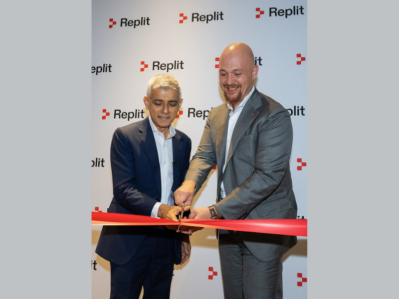 From left Mayor of London Sadiq Khan and Replit co-founder and CEO Amjad Masad at the opening of Replit’s London office (Image Courtesy: PRNewswire)