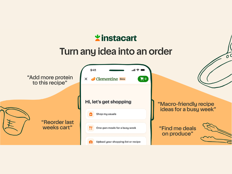 Instacart is introducing Clementine, it's AI-powered grocery shopping assistant, now available to customers across North America on the Instacart Marketplace (Image Courtesy: PRNewswire)